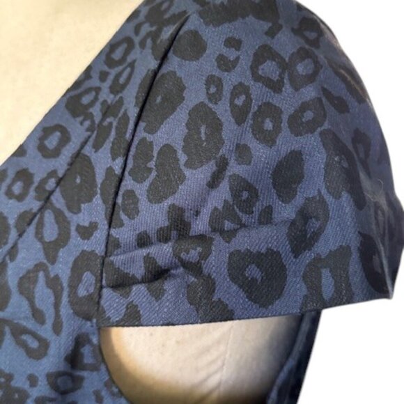 BB Dakota Women's Dress Blue Black Animal Print Bodycon Back Zipper Size 8 NWOT - Picture 9 of 12